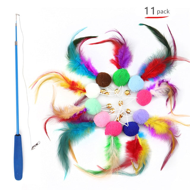 Jouet à Plumes Rétractable pour Chats d'Intérieur