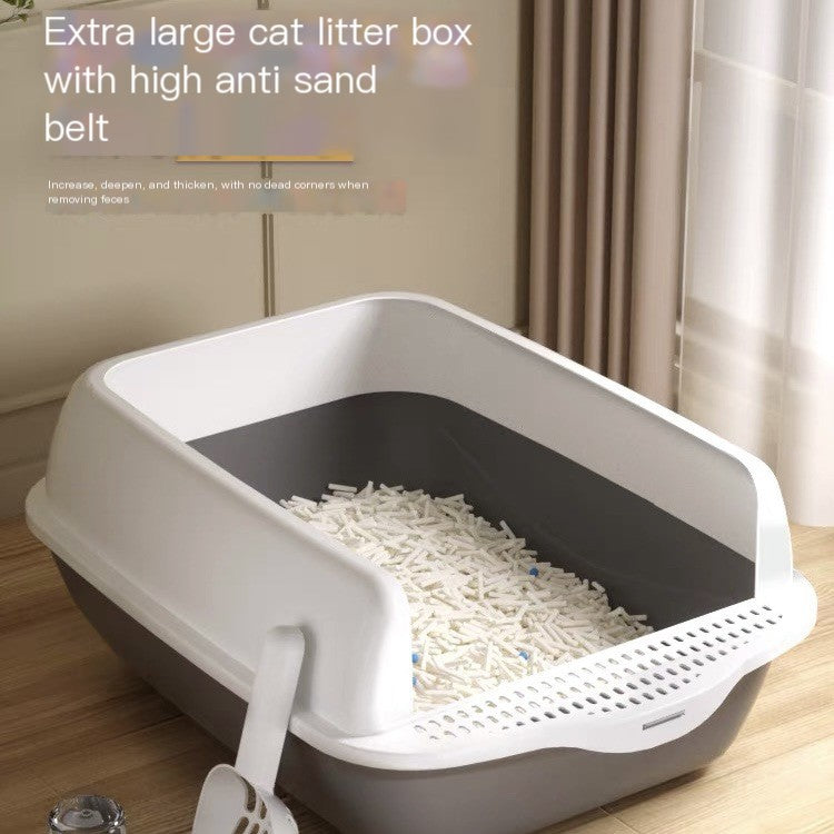 Grande Litière Semi-Fermée pour Chat avec Pièces Amovibles
