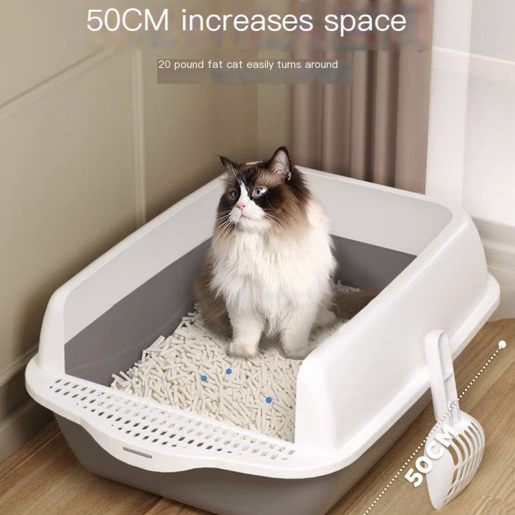 Grande Litière Semi-Fermée pour Chat avec Pièces Amovibles